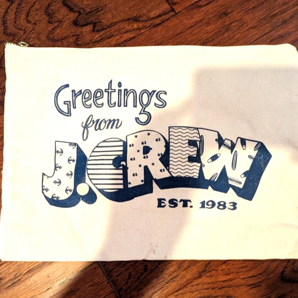 J crew makeup bag tote large canvas